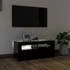 vidaXL Szafka pod TV z oświetleniem LED, czarna, 90x35x40 cm
