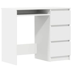 vidaXL Biurko, białe, 90x45x76 cm, materiał drewnopochodny