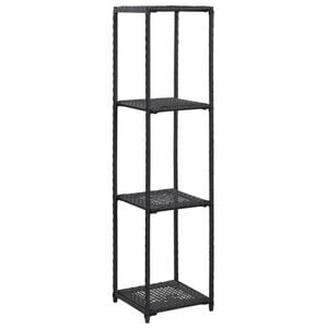 vidaXL Regał, czarny, 30x30x120 cm, polirattan