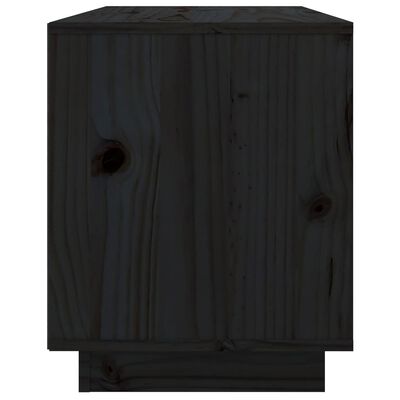 vidaXL Szafka pod TV, czarna, 74x35x44 cm, lite drewno sosnowe