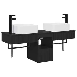 vidaXL Zestaw Szafek Łazienkowych 3 szt. Czarny 136 x 35 x 80 cm