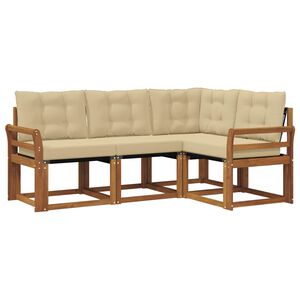 vidaXL Zestaw sof na zewnątrz z poduszką 4 pcs Naturalny i Beżowy