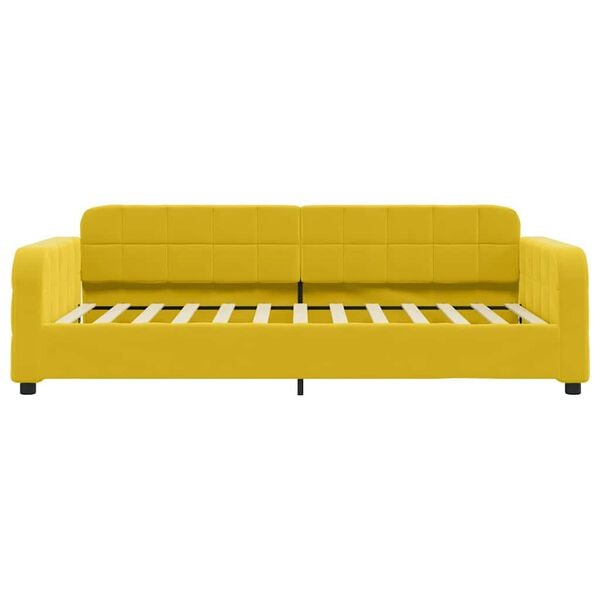vidaXL Sofa z materacem do spania, ż&oacute;łta, 80x200 cm, aksamit