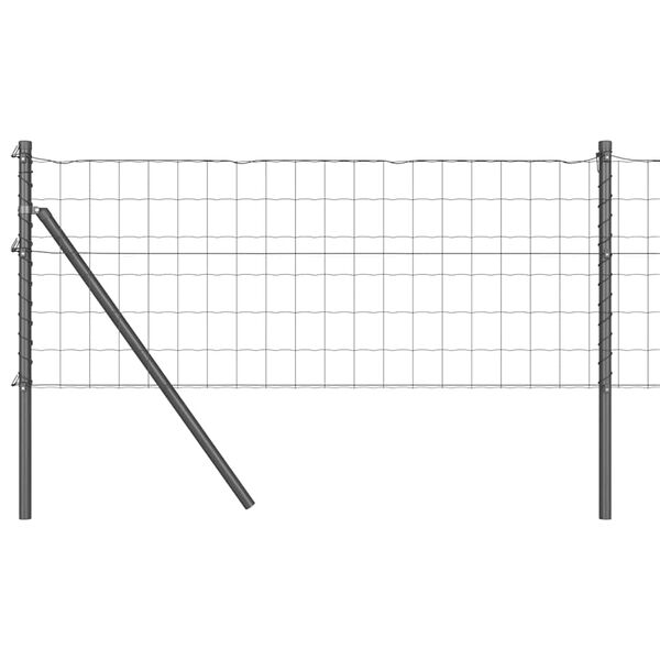 vidaXL Ogrodzenie z słupkiem Szary 0,8 x 25 m Stal i PVC