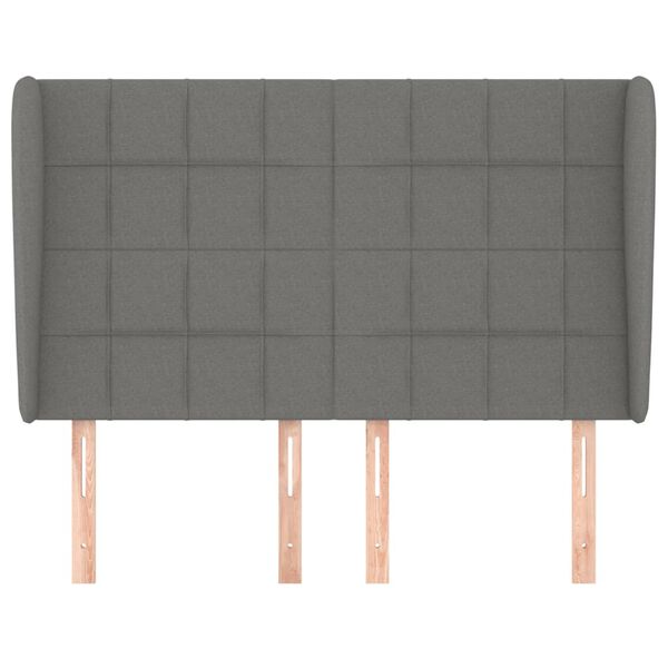 vidaXL Zagł&oacute;wek uszak, ciemnoszary, 147x23x118/128 cm, tkanina