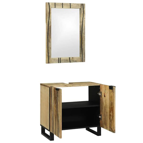 vidaXL Zestaw mebli łazienkowych 2 pcs Brązowy Materiał drewnopochodny