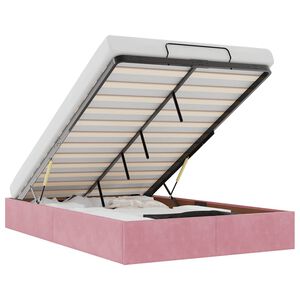 vidaXL Rama ł&oacute;żka otomana bez materaca, r&oacute;żowa, 120x200 cm, aksamit