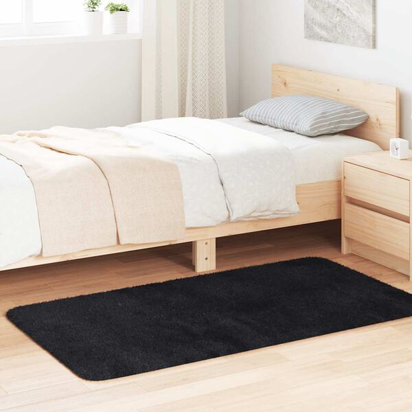 vidaXL Dywan shaggy z długim włosiem, NAVARRA, czarny, 80x150 cm