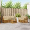 vidaXL Zestawy sof 6 pcs Naturalny i Beżowy Lite Drewno Akacji