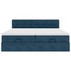 vidaXL Rama ł&oacute;żka otomana z materacami, niebieska, 200x200 cm, aksamit