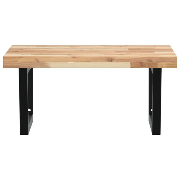 vidaXL P&oacute;łka ścienna pod umywalkę, stal i lite drewno akacjowe