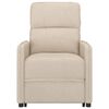 vidaXL Podnoszony fotel masujący, kremowy, obity mikrofibrą