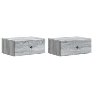 vidaXL Wisząca Szafka Nocna 2 szt. Szary Sonoma 49 x 34,5 x 20 cm