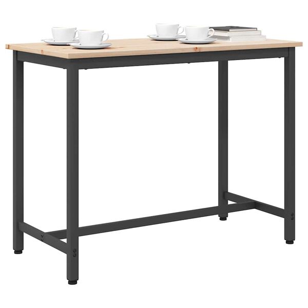 vidaXL st&oacute;ł Naturalny 100 x 50 x 77 cm Drewno inżynieryjne i stal