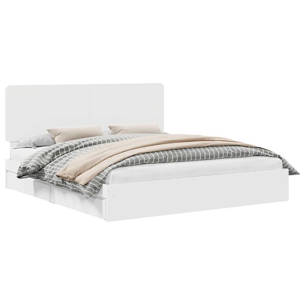 vidaXL Ł&oacute;żko z miejscem do przechowywania Biały 180 x 200 cm