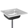 vidaXL Zlew kuchenny z ociekaczem, srebrny, 600x600x155 mm, stal