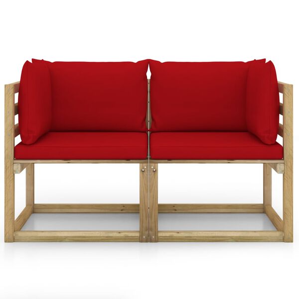 vidaXL Ogrodowe siedziska narożne, poduszki 2 szt., impregnowana sosna