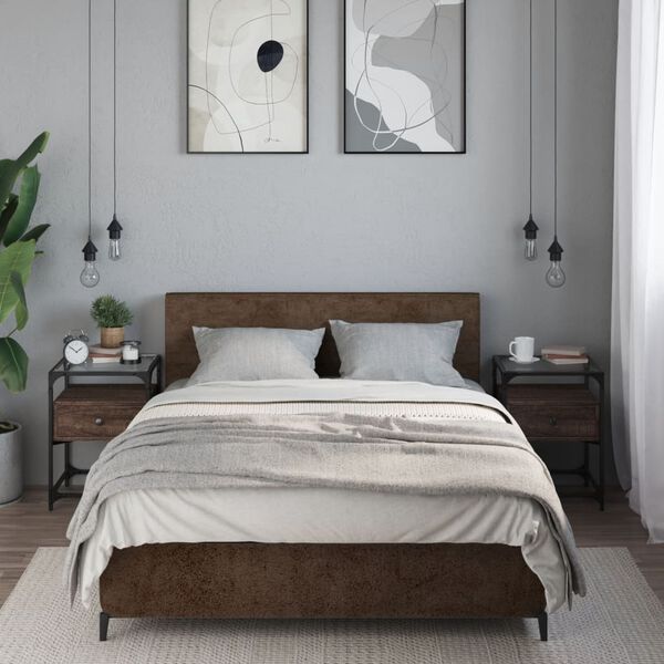 vidaXL Szafki nocne, 2 szt., brązowy dąb, 40x40x55 cm