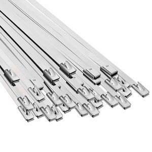 vidaXL Związywacz kablowy 250 szt. 4,6 x 800 mm srebrny