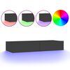 vidaXL Szafka pod TV z oświetleniem LED, szara, 90x35x15,5 cm
