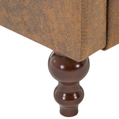 vidaXL Fotel, brązowy, tkanina stylizowana na zamsz