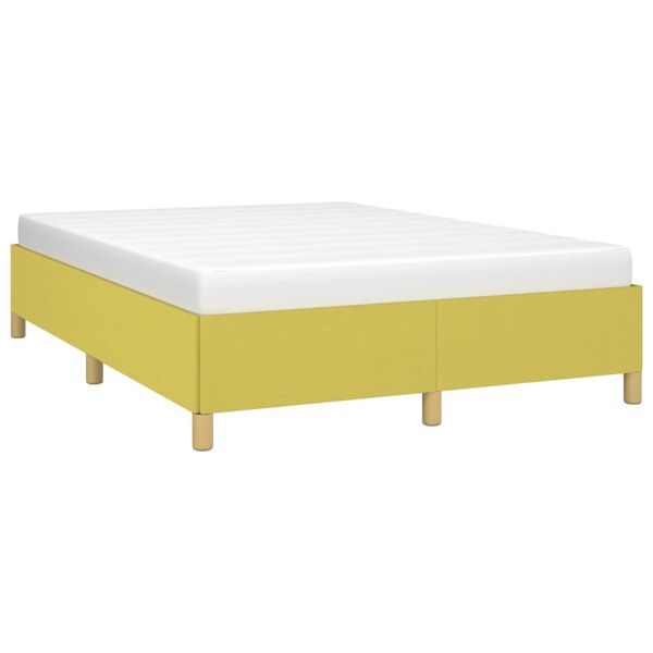 vidaXL Rama ł&oacute;żka bez materaca, zielona, 140x190 cm, obita tkaniną