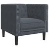vidaXL Fotel Chesterfield, ciemnoszary, tapicerowany aksamitem