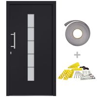 vidaXL Drzwi zewnętrzne, aluminium i PVC, antracytowe, 110x210 cm
