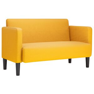 vidaXL Sofa dwuosobowa Jasnoż&oacute;łta 109 cm Tkanina sztruksowa