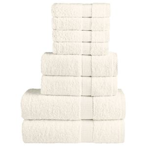 vidaXL 8-częściowy zestaw ręcznik&oacute;w premium SOLUND, kremowy, 600 g/cm&sup2;