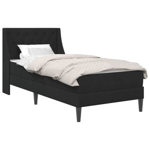 vidaXL Rama ł&oacute;żka z materacem Z zagł&oacute;wkiem Czarny 90 x 190 cm Aksamit