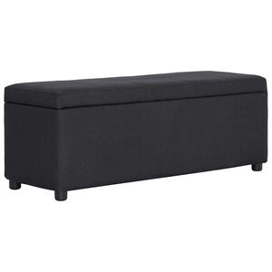 vidaXL Ławka ze schowkiem, 116 cm, black, poliester