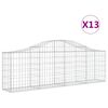 vidaXL Kosze gabionowe, 13 szt, 200x30x60/80 cm, galwanizowane żelazo
