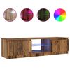 vidaXL Szafka pod TV z oświetleniem LED, stare drewno, 140x40x36 cm
