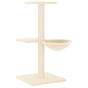 vidaXL Drapak dla kota z sizalowymi słupkami, kremowy, 72 cm