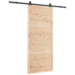 vidaXL Drzwi przesuwne 80 x 208 cm Lite drewno sosnowe naturalny