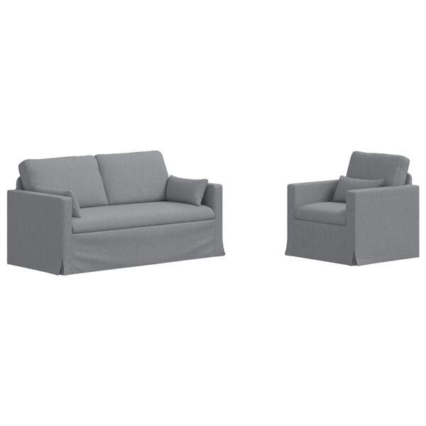 vidaXL Sofa 2 pcs Jasnoszary 158 x 78 x 80 cm tkanina
