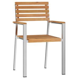 vidaXL Krzesło Ogrodowe 4 pcs Olej Naturalny Lite drewno teakowe