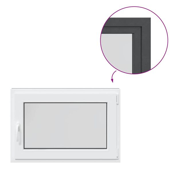 vidaXL Okno piwniczne "RISOR" 90x70 cm uchylno-rozwierne DIN prawe antracyt