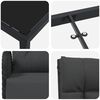 vidaXL Zestaw do jadalni w ogrodzie z poduszką 7 pcs Czarny polirattan