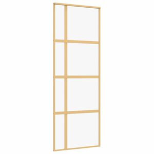 vidaXL Drzwi przesuwne, złote, 76x205 cm, przezroczyste szkło ESG