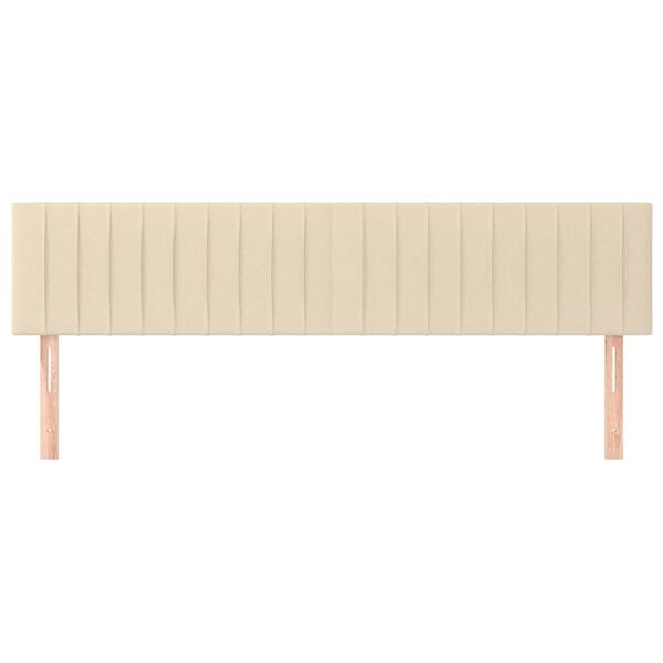 vidaXL Zagł&oacute;wki do ł&oacute;żka, 2 szt., kremowe, 90x5x78/88 cm, tkanina