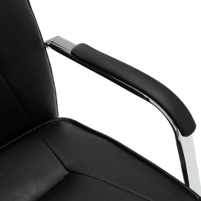 vidaXL Krzesło biurowe, czarne, sztuczna skóra