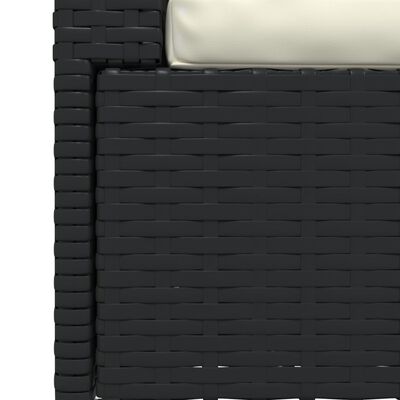 vidaXL 2-osobowa sofa z poduszkami, czarna, polirattan