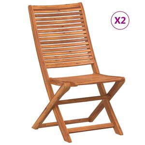 vidaXL Krzesła składane 2 szt. z litego drewna akacjowego