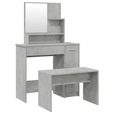 vidaXL Zestaw z toaletką, szarość betonu, 86,5 x 35 x 136 cm