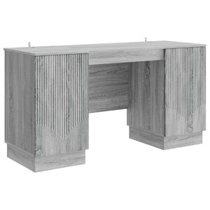 vidaXL Biurko Szary Sonoma 142,5 x 50 x 75 cm Drewno inżynieryjne