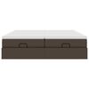 vidaXL Rama ł&oacute;żka otomana z materacami, brązowa, 180x200 cm, ekosk&oacute;ra