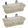 vidaXL Hanging Planter Kosz GENDT 2 szt. Naturalna szarość Rattan Kubu