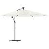vidaXL Parasol ogrodowy na stalowym słupku, biały, 269x269x235 cm